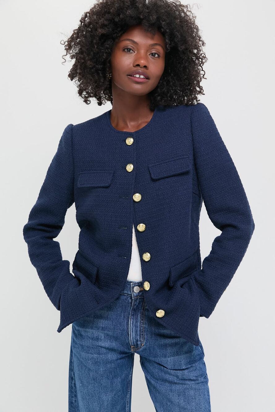 Pomander Place Tuckernuck Navy Tweed Jennings Jacket NWT